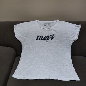 Mavi White Tee with Logo